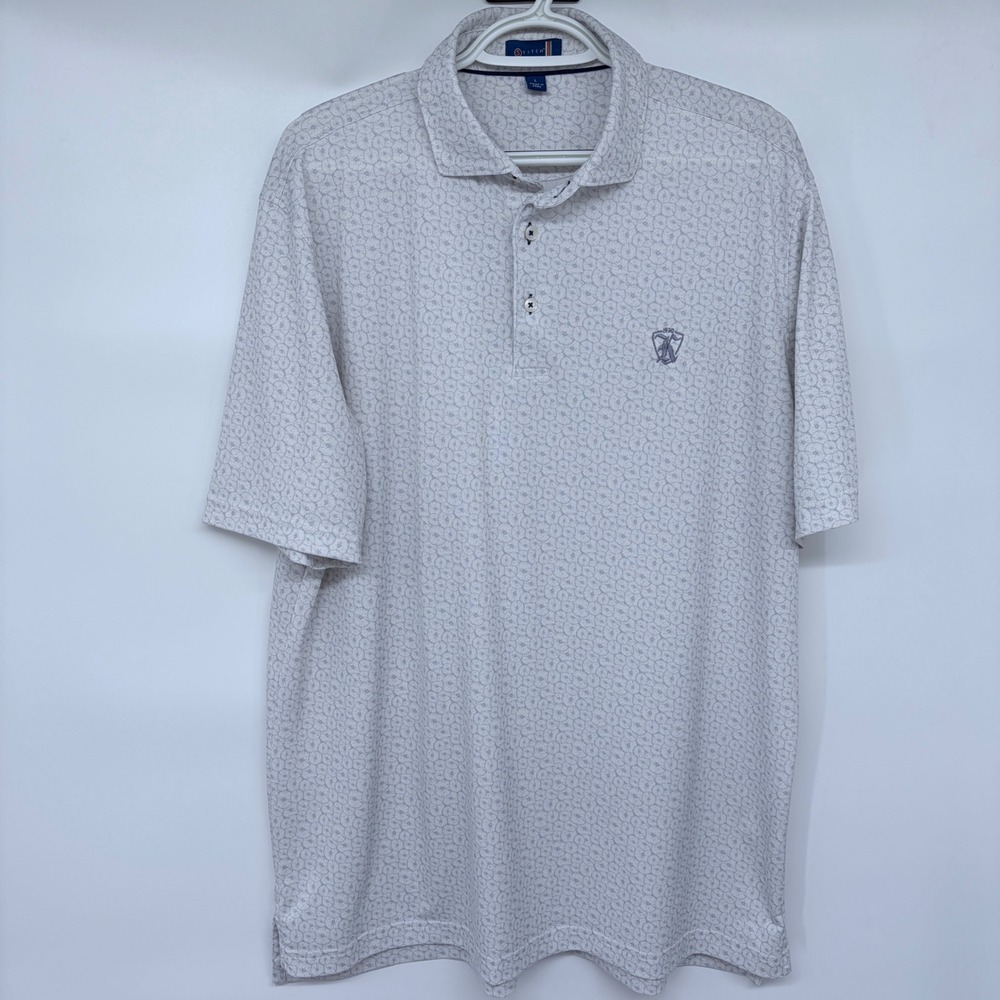Stitch Golf Polo Shirt Large Men's Gray AOP All‎ Over Floral Pattern Performance - Picture 2 of 7